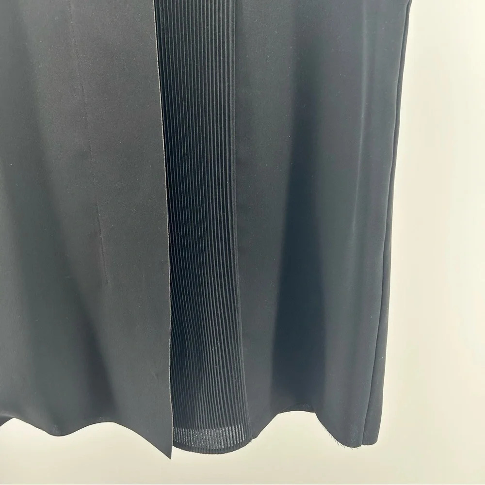 Vince Black Sleeveless Mock Neck Laser Cut Pleated Blouse Top Size S - Picture 5 of 13